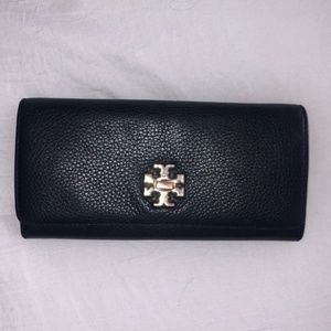 Tory Burch Large Black Leather Wallet